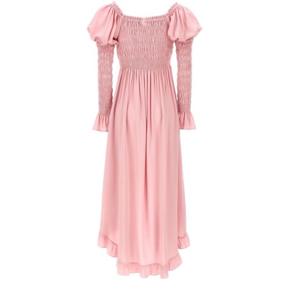 Sleeper - Juliette Shirred Asymmetric Dress - Pink - Size S - NWT - Picture 6 of 14